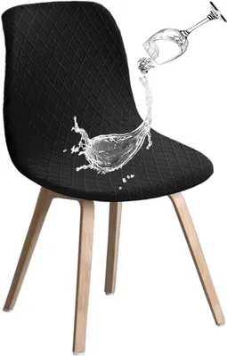 Immagine prodotto di Coprisedie elasticizzati, colore nero, confezione da 2, adatti a sedie con schienale alto, lavabili, ideali per la sala da pranzo