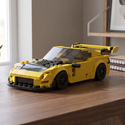 Produktbild von BlockBuddie™ RX7 FD3S Rennwagen Klemmbaustein Set 312 Teile MOC Fahrzeug Bausatz Bausteine Spielzeug für Jungen Kreative Garage