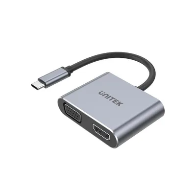 Produktbild von UNITEK D1049A Notebook-Dockingstation/Port-Replikator USB 2.0 Type-C Silber