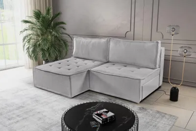 Image de Bohoo Mini Canapé d'angle moderne avec fonction de couchage Beige foncé Gauche