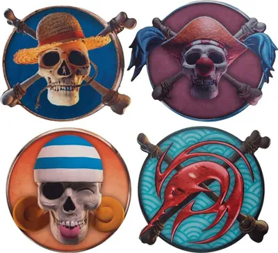 Produktbild von One Piece Untersetzer 4er-Pack Characters #1