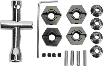 Immagine prodotto di kit mozzo ruota da 14 mm in lega di alluminio aggiornamento universale adattatore per arrma senton 1/10 RC Car Nero