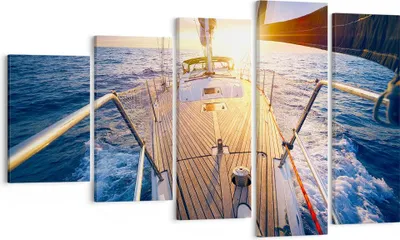 Produktbild von Bild auf Leinwand - Leinwandbild - Segelboot Meer - 100x60cm - Wand Bild - Wanddeko - Wandbilder - Leinwanddruck - Bilder - Kunstdruck - Wanddekoration - Leinwand bilder - Wandkunst - EG100x60-4076