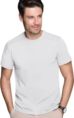 Zdjęcie produktu dla T-shirt męski z nadrukiem, 95% bawełna, 5% Elasthan, bez nadruku, jednolity kolor, 180 g/m2, kolor biały, rozmiar M