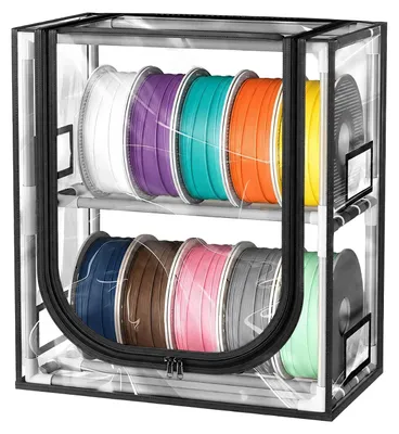 Filament-Aufbewahrungsbox, transparent, 42x26x50 cm, für 10-12 Rollen