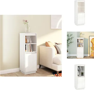 Produktbild von vidaXL Highboard Weiß 37x34x110 cm Massivholz Kiefer -  Sideboards