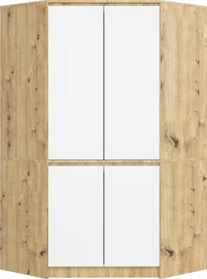 Immagine prodotto di Akord Armadio Ad Angolo 4 Ante Rovere Artigianale/Bianco 100X50X180 Cm
