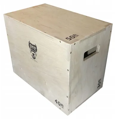 Zdjęcie produktu dla Sklejkowo Skrzynia plyometryczna 3 w 1 ze sklejki 30 x 40 x 50 cm - box jump i trening funkcjonalny