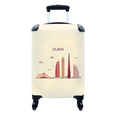 Obrázok produktu pre Kufrík Ručná batožina na kolieskach Malý cestovný kufor so 4 kolieskami Panoráma - Ázia - Dubaj - Veľkosť kabíny < 55x40x23 cm & 55x40x20 cm - Foto