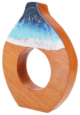 Produktbild von Vase, Trockenblumenvase - Maritim, Mehrfarbig, Holz, 25*19,5*3,5 cm, Vasen & Blumentöpfe