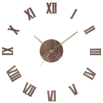Produktbild von PRIM Romulus Wanduhr Holz lautlos Dunkelbraun 60 cm