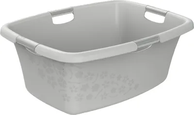 Produktbild von Rotho Wäschekorb 50L Flowers - Wäschesammler groß - Wäsche Korb 65,1 x 48,6 x 26,2 cm - Wäschebox Kunststoff - Aufbewahrungskorb Wäschebehälter