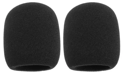 Zdjęcie produktu dla Osłona przeciwwietrzna do mikrofonu - Piankowa - 7,6 x 6,5 cm - Czarna - 2 sztuki