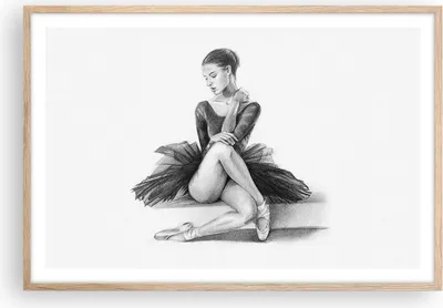 Produktbild von Gerahmtes Poster - Rahmen in heller Eiche - Ballerina Zeichnung Bleistift - 91,5x61 cm - Wand Bild - Wanddeko - Wandbilder - Kunstposter - Wandposter - Bilderrahmen - Bilder - P2NAA91x61-4496