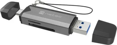Obrázok produktu pre NATEC NCZ-2262, Microsd (transflash), MicroSDHC, MicroSDXC, SDHC, SDXC, Čierna, Tmavo šedá, 5000 Mbit/s, USB 3.1, 20 mm, 74 mm