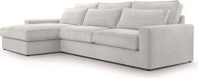 Produktbild von Fedve Ecksofa Eckcouch Medan Mini L Form Big Sofa Sofagarnitur Couch Wohnzimmer Seite Links Hellgrau (Lincoln 83)