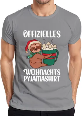 Produktbild von Offizielles Weihnachts-Pyjama Faultier - Weihnachten Weihnachtsgeschenk Christmas Herren T-Shirt, Grau, XXL