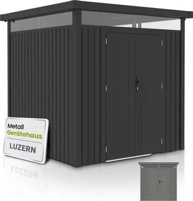 Produktbild von Juskys Metall Gerätehaus Luzern Pro 5,3 m² - wetterfest & abschließbar - Anthrazit