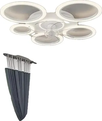 Image de Ventilateur de plafond, 6 vitesses, éclairage LED réglable, blanc