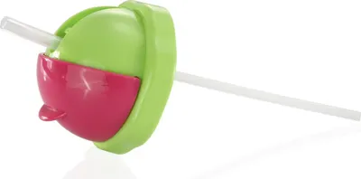 Produktbild von Verschluss für Kindertrinkflasche mit Trinkhalm BAMBINI 300 ml, grün - rosa
