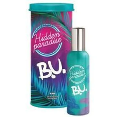 A product shot of a perfume bottle and its packaging.
