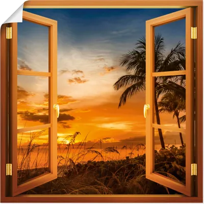 Produktbild von ARTland Poster Malerischen Sonnenuntergang Größe: 50x50 cm