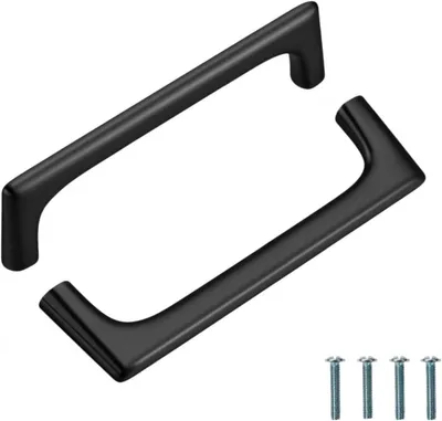 Produktbild von 2 Stück schwarze, 128 mm Küchenschrankgriffe, Küchentürgriffe, Türgriffe für