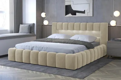 Obrázok produktu pre Manželská čalúnená posteľ 180x200 VEMIO 1 - béžová