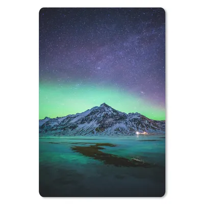 Produktbild von MuchoWow® Mauspad Mousepad Berg - Nordlichter - Schweden - Schnee - Grün - Winter 18x27 cm - Mousepads - Maus Mat - Pad - Mausunterlage
