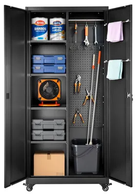 Productafbeelding van Opbergkast Metaal - Metalen Kast 5 Lagen Verstelbare Planken - 272 kg Draagvermogen - 179,5 cm Hoog - Voor Garage En Magazijn