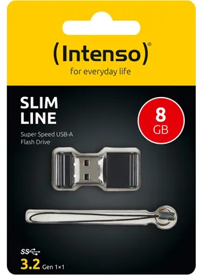 Zdjęcie produktu dla Intenso USB 8GB SLIM LINE bk 3.0 Interfejs USB 3.2 Gen 1 - Intenso 3532460 - (Akcesoria PC / Pamięć masowa)