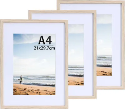 Produktbild von Bilderrahmen 21 x 30 cm, 3er-Set, A4, MDF, für Zuhause