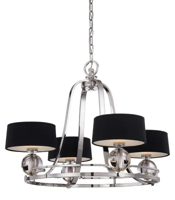 Image de Lustre à LED, lampe à suspendre, métal verre lin, D 77,5 cm
