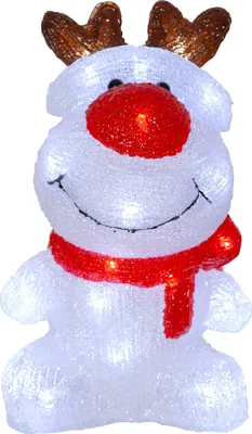 Produktbild von Star LED-Acrylfigur 'Crystalo', Hirsch, weiß/rot,