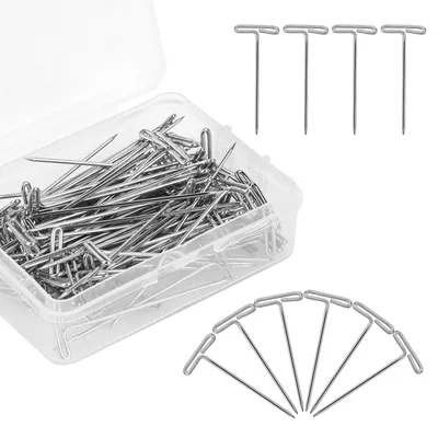Produktbild von T-Pins 100 Stück - Wiederverwendbare T-Nadeln aus vernickeltem Stahl - 573654_1_zDdpQNDIU