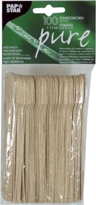 Produktbild von PAPSTAR Rührstäbchen "pure" aus Holz Länge: 130 mm 100 Stück