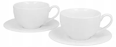 Produktbild von Duo Diamond Set 2 Tassen mit Untertassen Porzellan Weiß