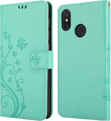 Produktbild von Cadorabo Hülle für Xiaomi Mi 8 Schutz Hülle in Türkis Schutzhülle Handy Hülle Etui Case Blumen Flower