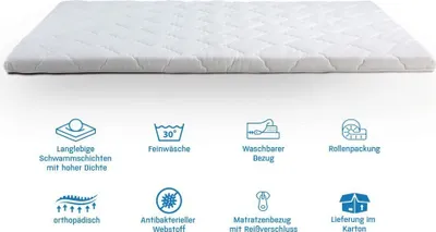 Produktbild von Orthopädischer Matratzentopper Matratzen Auflage Matratzen Topper Matratzenschoner 90x200