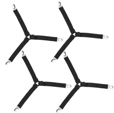 Zdjęcie produktu dla Ibenzoa® Regulowane napinacze do prześcieradeł, 15–55 cm – elastyczne paski nylonowe z ocynowanymi klipsami stalowymi, stabilna konstrukcja trójkątna do materacy, sof i mebli