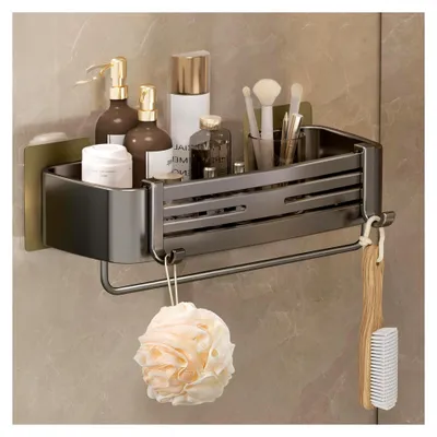 Produktbild von Duschablage Ohne Bohren, Wasserdichter und Rostfreier Duschregal, Badezimmer Regal Organizer, Shampoo Duschgel Halterung für Dusche & Küchenrega (1 Stück)