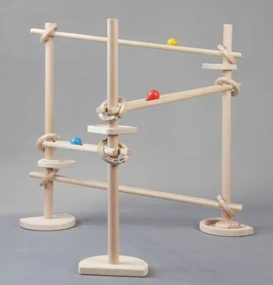Produktbild von Bajo Murmelbahn Holzspielzeug - bunte Kugelbahn für Kinder