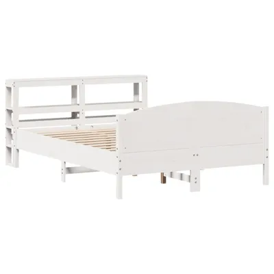 Produktbild von vidaXL Massivholzbett ohne Matratze Weiß 140x190 cm Kiefernholz