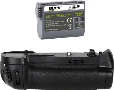 Produktbild von Batteriegriff Set für Nikon D850 wie MB-D18 + 1x EN-EL15B Akku