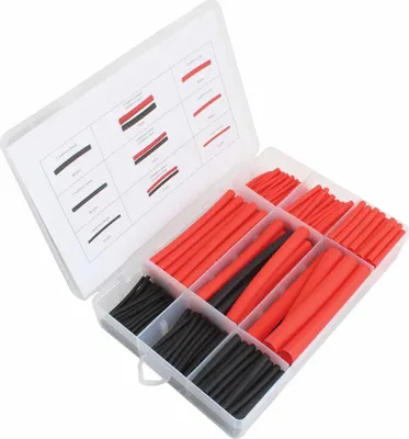Immagine prodotto di Set di guaina termorestringente, tubi termoretraibili, impermeabili, colore nero, rosso 1,6-9,5, per cavi di isolamento, kit di tubi termorestringenti, assortimento di manicotti per avvolgimento di cavi isolanti elettrici, 270 pezzi