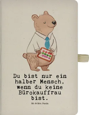 Produktbild von Mr. & Mrs. Panda Skizzenbuch Bürokauffrau Herz - Transparent - Geschenk, notizbuch, Tagebuch, Kauffrau für Büromanagement, Reisetagebuch, Spruch, A5 Kariert, Lustig