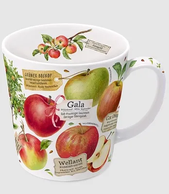 Produktbild von Kaffeebecher Apfelwissen, Kaffeetasse Tassen Teetassen Kaffeepott Henkelbecher, Äpfel, verschiedene Apfel Sorten, 500 ml