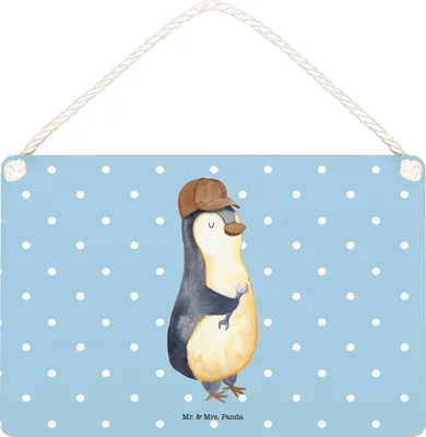Produktbild von Mr. & Mrs. Panda Schild Wenn Papa es nicht reparieren kann, sind wir am Arsch DIN A4 - Blau Pastell - Geschenk, wandtafel, Türschild, Vatertag, wandhänger, Muttertag