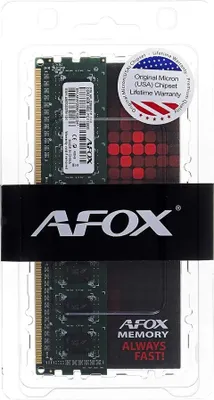 Obrázok produktu pre AFOX AFLD38BK1L, 8 GB, 1 x 8 GB, DDR3L, 1600 MHz, 240-pin DIMM