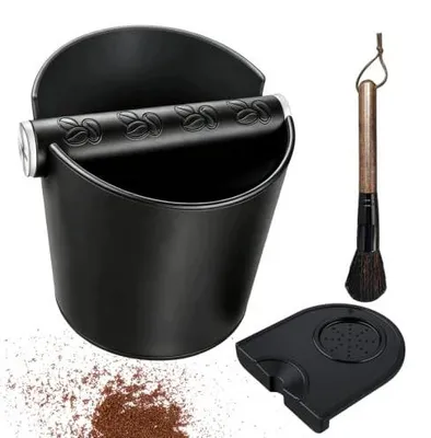 Zdjęcie produktu dla Pojemnik na sitko espresso knock box ze stali nierdzewnej zestaw